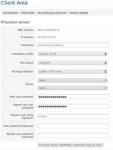 PXE server provisioning systeem te huur-whmcs-clientarea-provisionserver-png