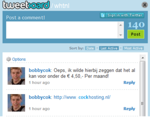 Enorm handig hoor, zo'n tweetboard, gratis reclame!-cock-png